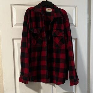 Wrangler Red and Black Plaid Sweater